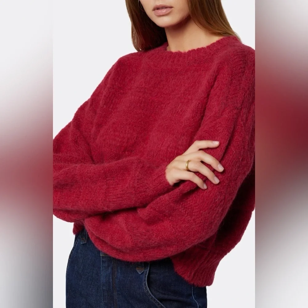 JOIE Blanche Crew Neck Knit Sweater in Red - Picture 6 of 6